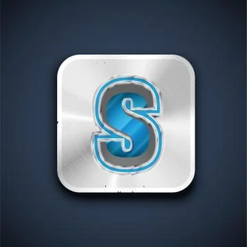 Metallic 3D character from a font set, vector illustration Stock Illustration