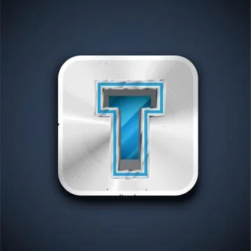 Metallic 3D character from a font set, vector illustration Stock Illustration