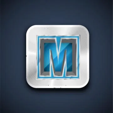 Metallic 3D character from a font set, vector illustration 스톡 일러스트