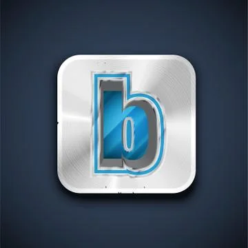 Metallic 3D character from a font set, vector illustration 스톡 일러스트