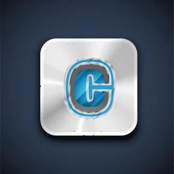 Metallic 3D character from a font set, vector illustration Stock Illustration