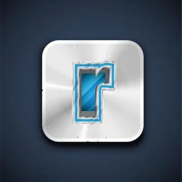 Metallic 3D character from a font set, vector illustration Stock Illustration