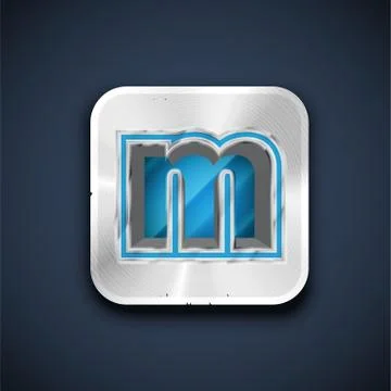 Metallic 3D character from a font set, vector illustration 스톡 일러스트