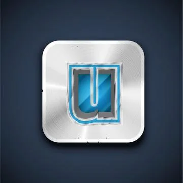 Metallic 3D character from a font set, vector illustration Stock Illustration