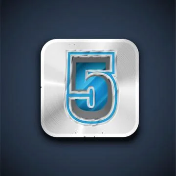Metallic 3D character from a font set, vector illustration Stock Illustration