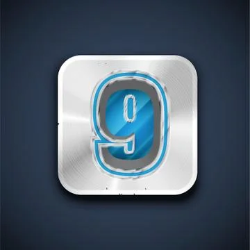 Metallic 3D character from a font set, vector illustration Stock Illustration