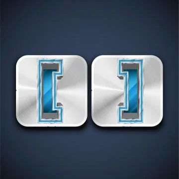 Metallic 3D character from a font set, vector illustration 스톡 일러스트