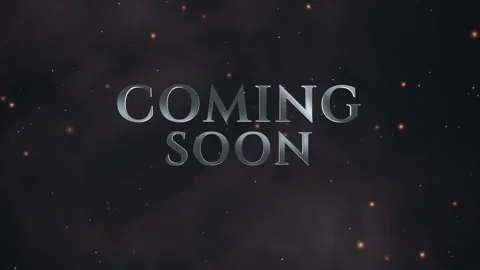 Metallic 3D COMING SOON text floats against a dark smoky background 库存影片 345186554