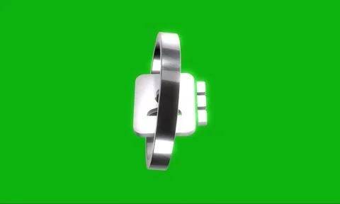 Metallic 3d contact book icon spinning inside chrome ring over green screen.. Stock Footage 346499507