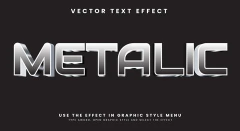 Metallic 3D editable Text Effect Template Stock Illustration