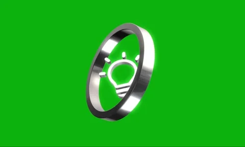 Metallic 3d light bulb idea icon rotating on green screen background repres.. Stock Footage 346499491