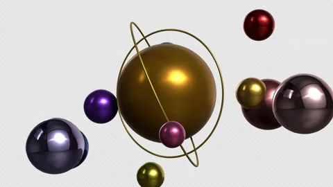 Metallic 3D Orbit Animation 4K transparent videos with alpha channel -– Abstract Video stock 315425720