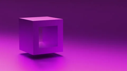 Metallic 3d rectangle shape. Techno metal glossy minimal background with 3d Stock Footage 273199382