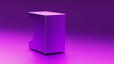 Metallic 3d rectangle shape. Techno metal glossy minimal background Stock Footage 273991826