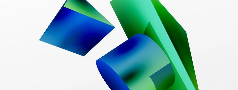 Metallic 3d shape vector geometric background. Trendy techno business template Stock Illustration