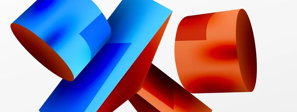 Metallic 3d shape vector geometric background. Trendy techno business template Stockillustratie