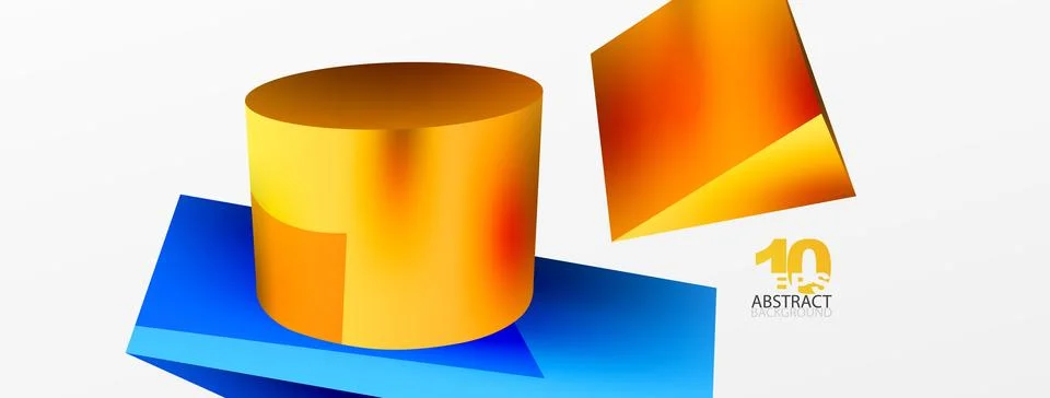 Metallic 3d shape vector geometric background. Trendy techno business template Illustrazione stock