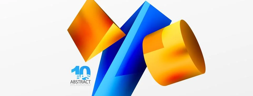 Metallic 3d shape vector geometric background. Trendy techno business template Stockillustratie