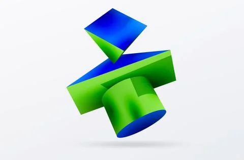 Metallic 3d shape vector geometric background. Trendy techno business template Illustrazione stock