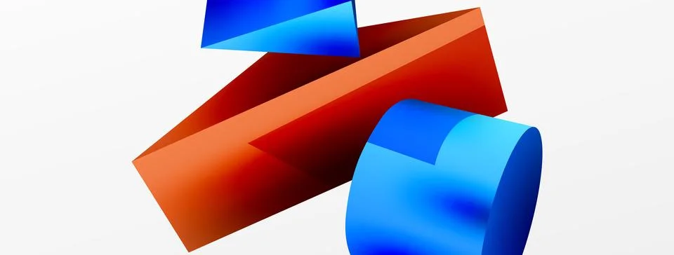 Metallic 3d shape vector geometric background. Trendy techno business template Stockillustratie