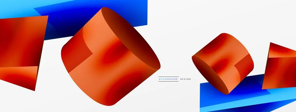 Metallic 3d shape vector geometric background. Trendy techno business template Stockillustratie