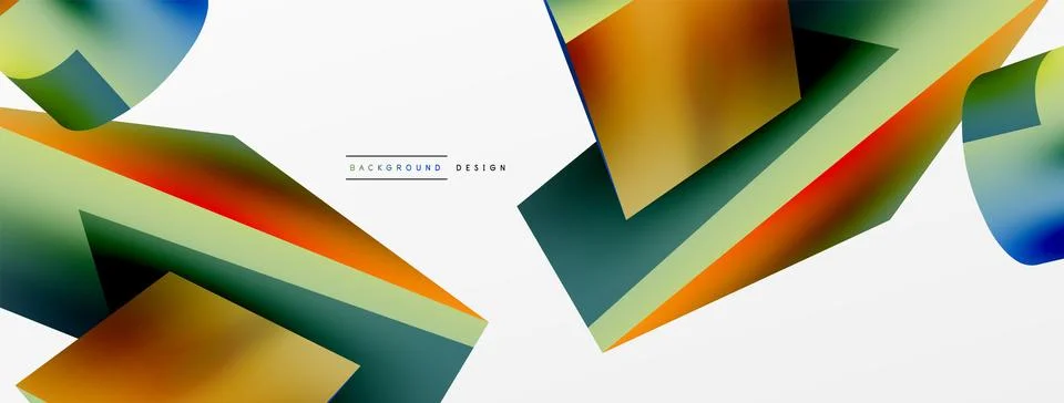 Metallic 3d shape vector geometric background. Trendy techno business template Illustrazione stock