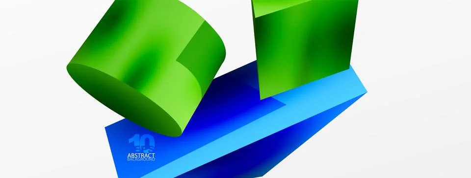 Metallic 3d shape vector geometric background. Trendy techno business template Stock Illustration