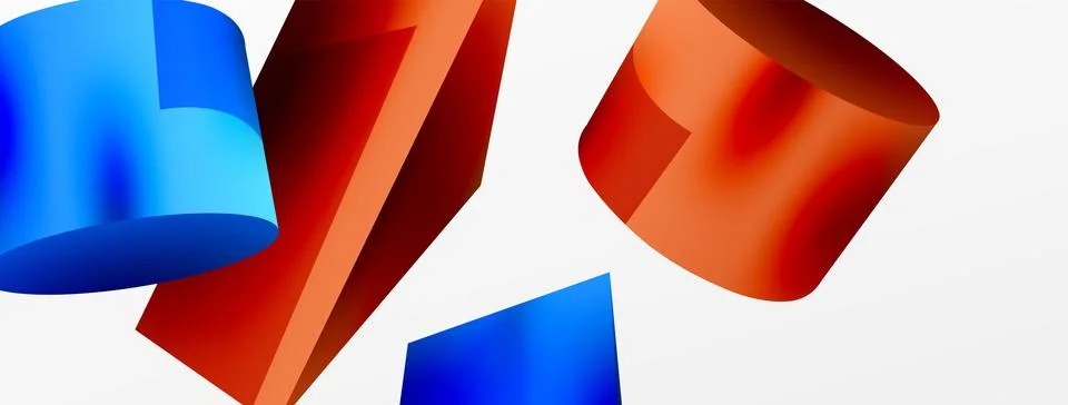 Metallic 3d shape vector geometric background. Trendy techno business template Stock Illustration