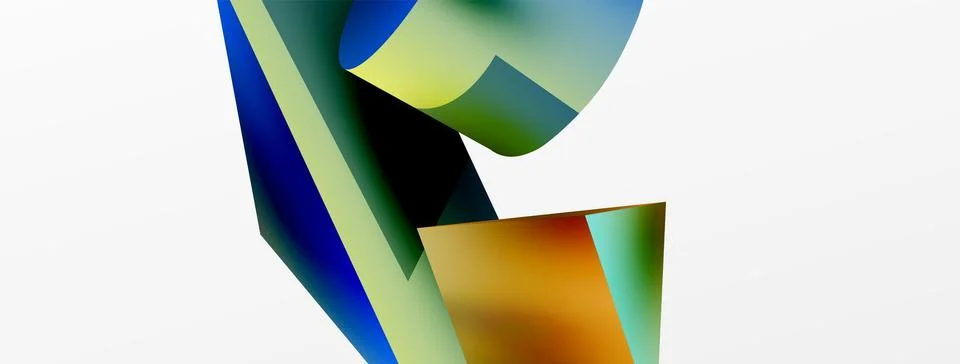 Metallic 3d shape vector geometric background. Trendy techno business template Illustrazione stock