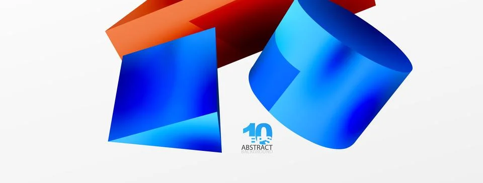 Metallic 3d shape vector geometric background. Trendy techno business template Stock Illustration