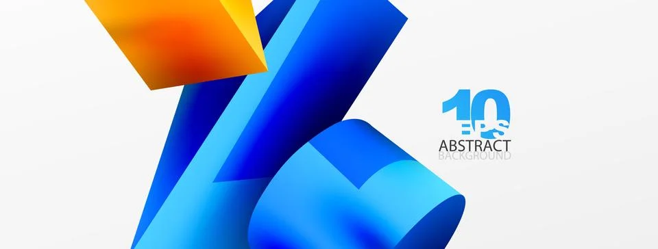 Metallic 3d shape vector geometric background. Trendy techno business template Illustrazione stock