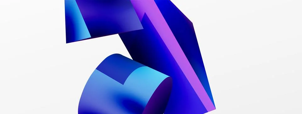 Metallic 3d shape vector geometric background. Trendy techno business template Illustrazione stock