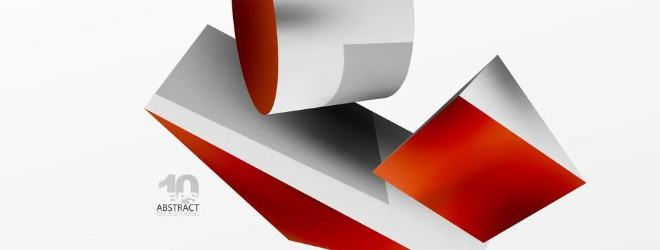 Metallic 3d shape vector geometric background. Trendy techno business template Stockillustratie