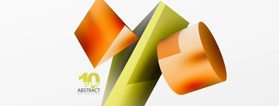 Metallic 3d shape vector geometric background. Trendy techno business template Stockillustratie