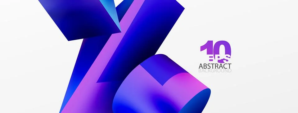 Metallic 3d shape vector geometric background. Trendy techno business template Stockillustratie