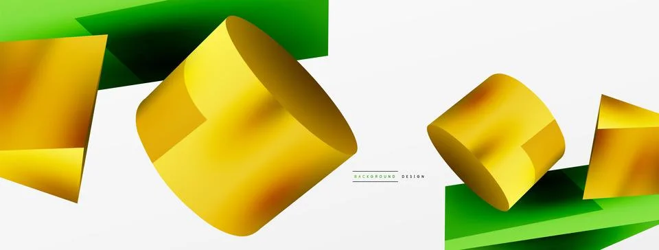 Metallic 3d shape vector geometric background. Trendy techno business template Illustrazione stock