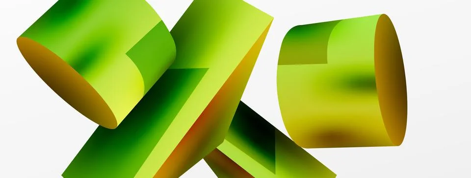 Metallic 3d shape vector geometric background. Trendy techno business template Stockillustratie