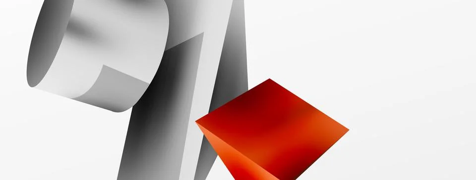 Metallic 3d shape vector geometric background. Trendy techno business template Stockillustratie