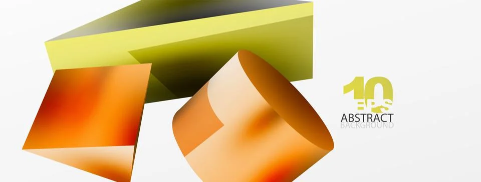 Metallic 3d shape vector geometric background. Trendy techno business template Stockillustratie