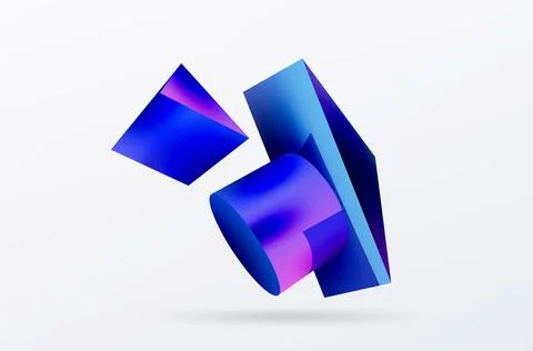 Metallic 3d shape vector geometric background. Trendy techno business template Illustrazione stock