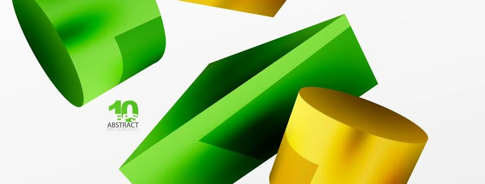 Metallic 3d shape vector geometric background. Trendy techno business template Stockillustratie