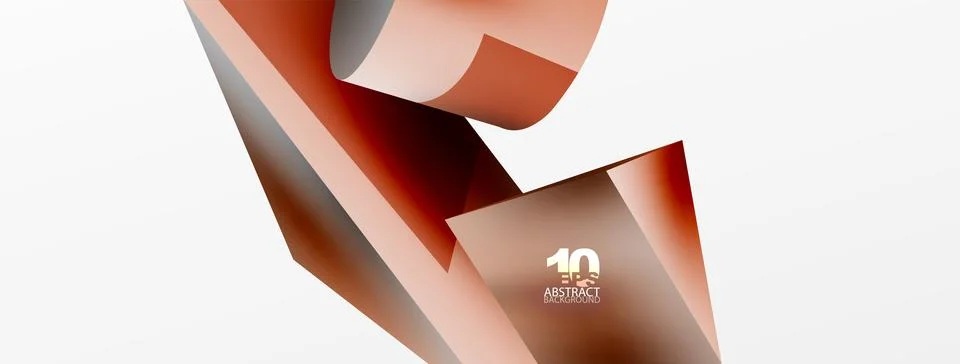 Metallic 3d shape vector geometric background. Trendy techno business template Illustrazione stock