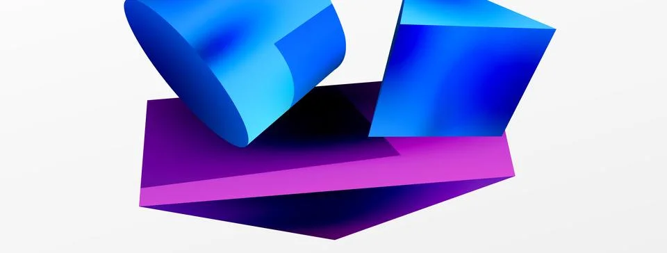 Metallic 3d shape vector geometric background. Trendy techno business template Illustrazione stock