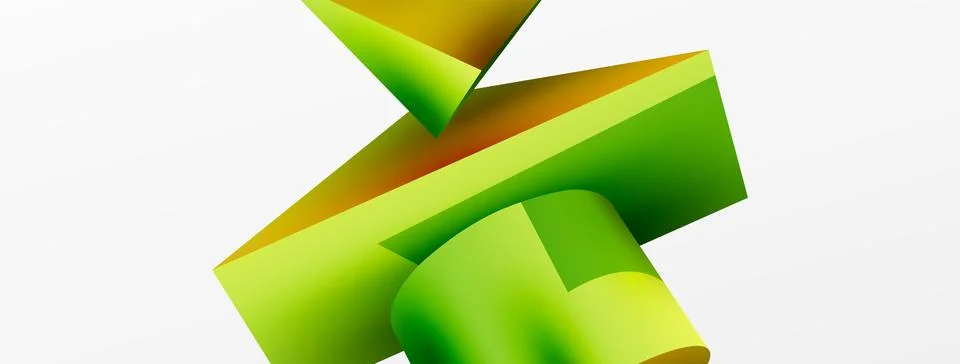 Metallic 3d shape vector geometric background. Trendy techno business template Stockillustratie