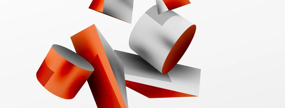 Metallic 3d shape vector geometric background. Trendy techno business template Stockillustratie