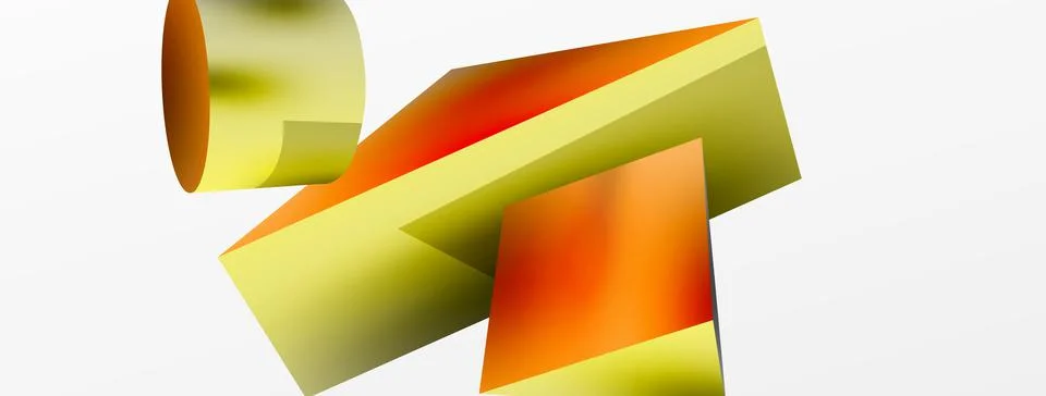 Metallic 3d shape vector geometric background. Trendy techno business template Stockillustratie