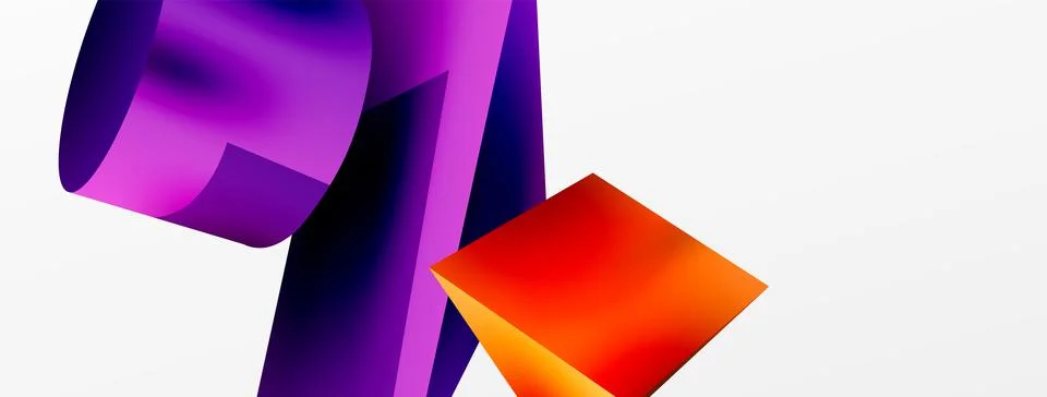 Metallic 3d shape vector geometric background. Trendy techno business template Illustrazione stock