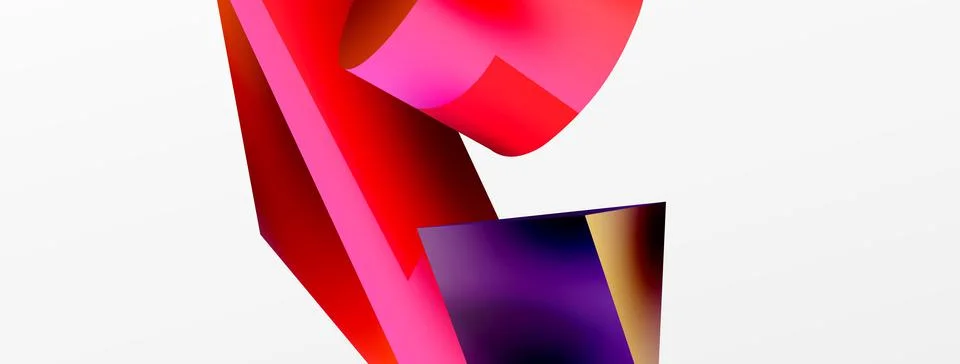 Metallic 3d shape vector geometric background. Trendy techno business template Illustrazione stock