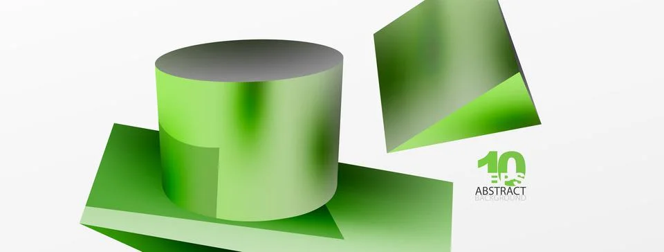 Metallic 3d shape vector geometric background. Trendy techno business template Stockillustratie