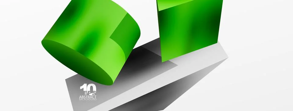 Metallic 3d shape vector geometric background. Trendy techno business template Stockillustratie